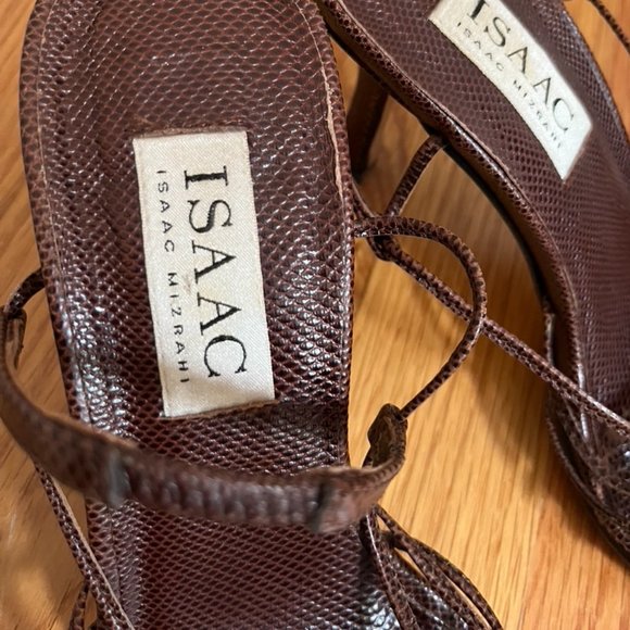 Vintage Isaac Mizrahi Lizard Print Slingback Sandals - Picture 3 of 16